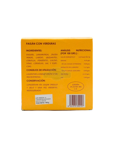 LA FONDA DEL PRADO FAISAN C/VERDURAS